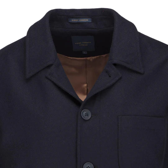 Guide London Textured Shirt Jacket Navy