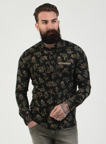 Pearly King 'Dispute' Floral Long Sleeve Shirt