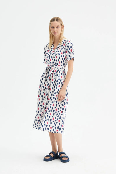Compania Fantastica Heart Print Midi Shirt Dress
