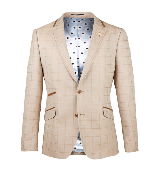 Guide London Stone Bold Check Blazer with Suede Detailing