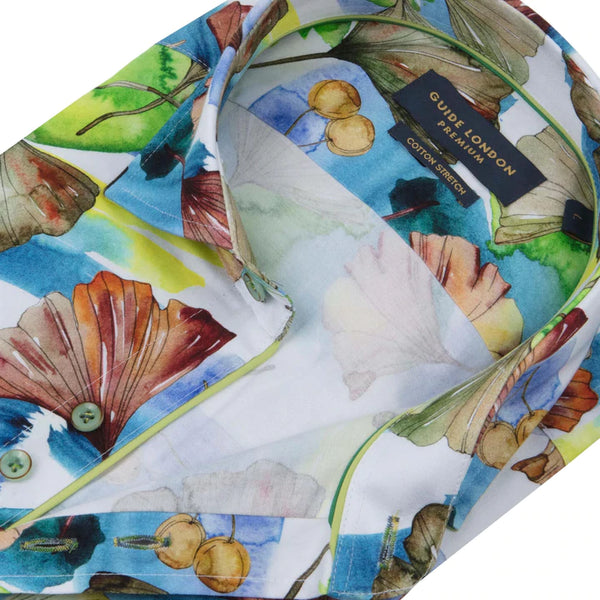 Guide London Leafy Florals Long Sleeve Shirt