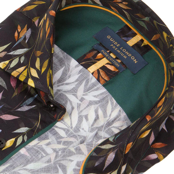 Guide London Autumn Leaves Print Long Sleeve Shirt
