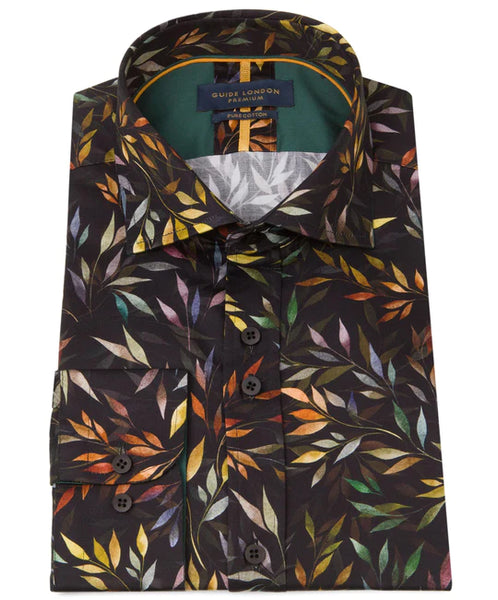 Guide London Autumn Leaves Print Long Sleeve Shirt